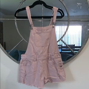 Women’s blush pink overalls